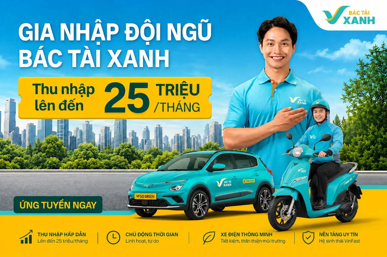Đăng ký Xanh SM ở đâu cho Bike, ô tô, Taxi VinFast và tài xế Green SM
